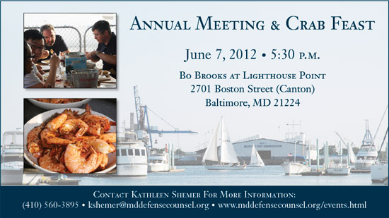 Annual Crab Feast: June 7, 2012