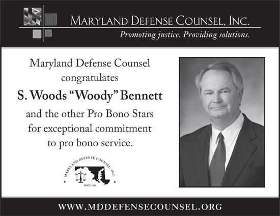MDC congratulates S. Woods "Woody" Bennett and the other Pro Bono Stars for exceptioinal commitment to pro bono service.