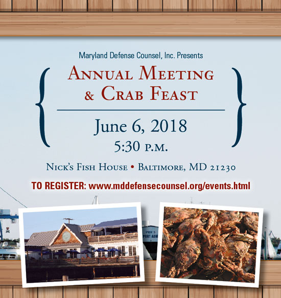 MDC Crab Feast — June 6, 2018, 5:30pm