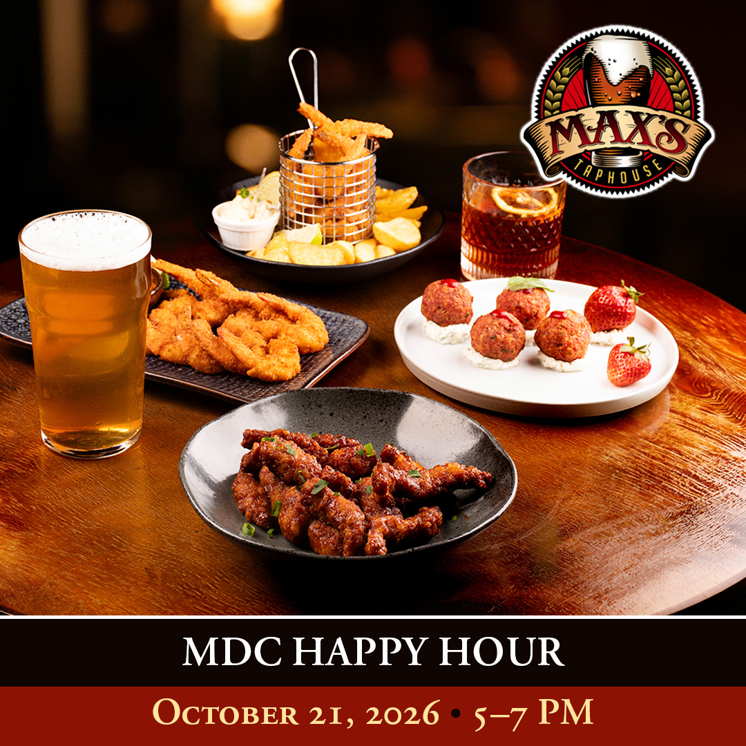 MDC Happy Hour, October 21, 2026, 5-7pm, Max's Taphouse MDC Annual Meeting and Crab Feast: June 4, 2026. Click to Register.