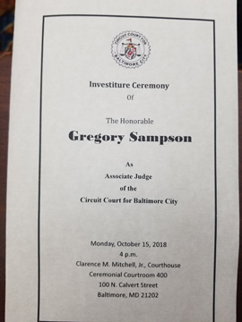 Gregory Sampson Investiture